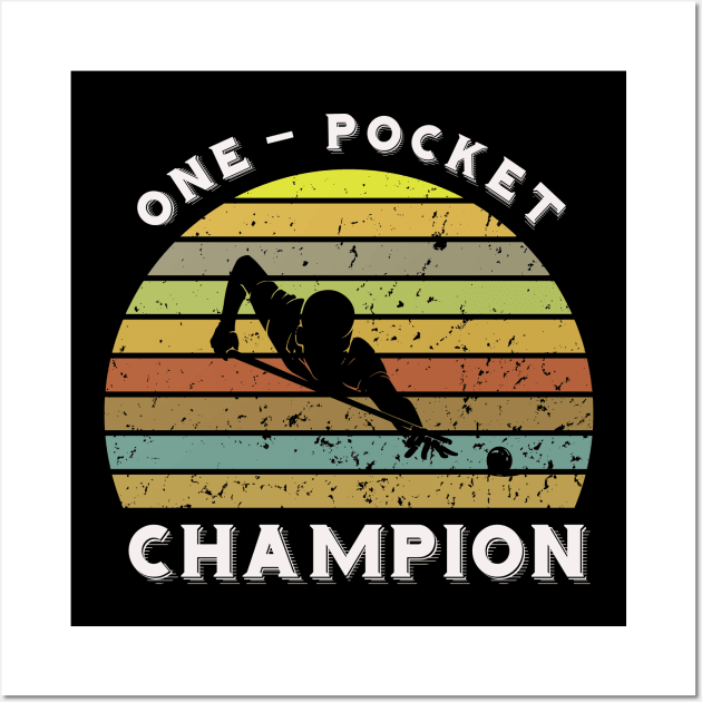 One pocket pool champion - retro billiards Wall Art by BB Funny Store